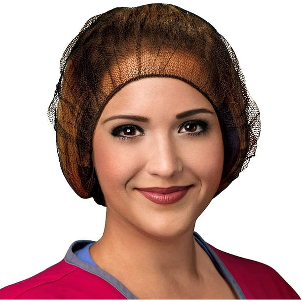 brown woman restaurant  medical sleep Nylon Hair Net Cap 8 pcs